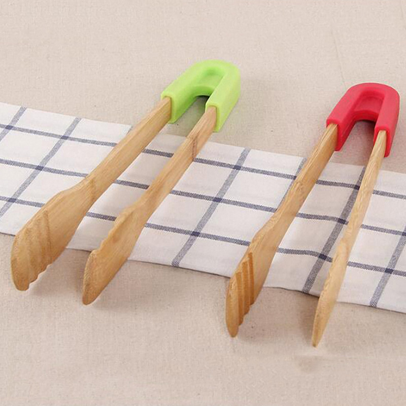 Bambusest toidutangid salatikoogid suupisteklambrid rösteritangid silikoonist käepidemega leivatangid kondiitritoodete klamber Köögitööriistad tarvikud
