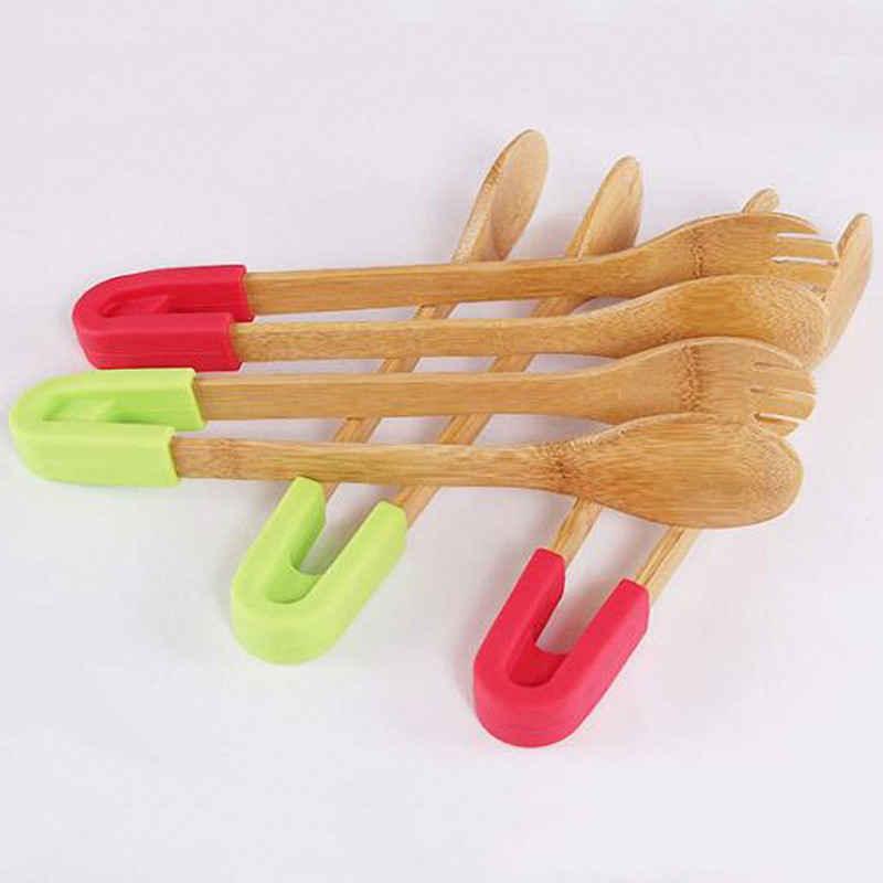 Bambusest toidutangid salatikoogid suupisteklambrid rösteritangid silikoonist käepidemega leivatangid kondiitritoodete klamber Köögitööriistad tarvikud