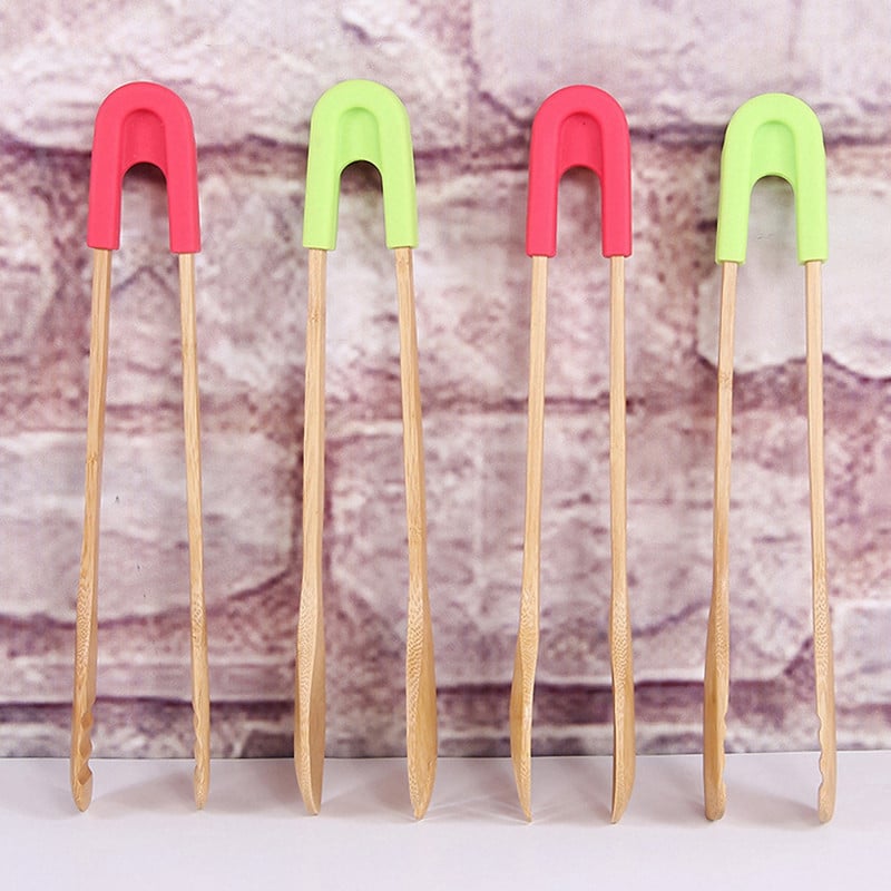 Bambusest toidutangid salatikoogid suupisteklambrid rösteritangid silikoonist käepidemega leivatangid kondiitritoodete klamber Köögitööriistad tarvikud