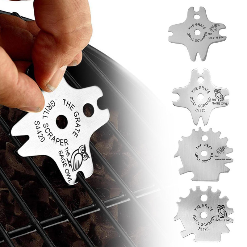 Pārnēsājami metāla grila grili Režģu tīrīšanas līdzeklis Barbekjū skrāpis Skruberis rīks Grila tīrīšana Barbekjū tīrīšanas grila skrāpis