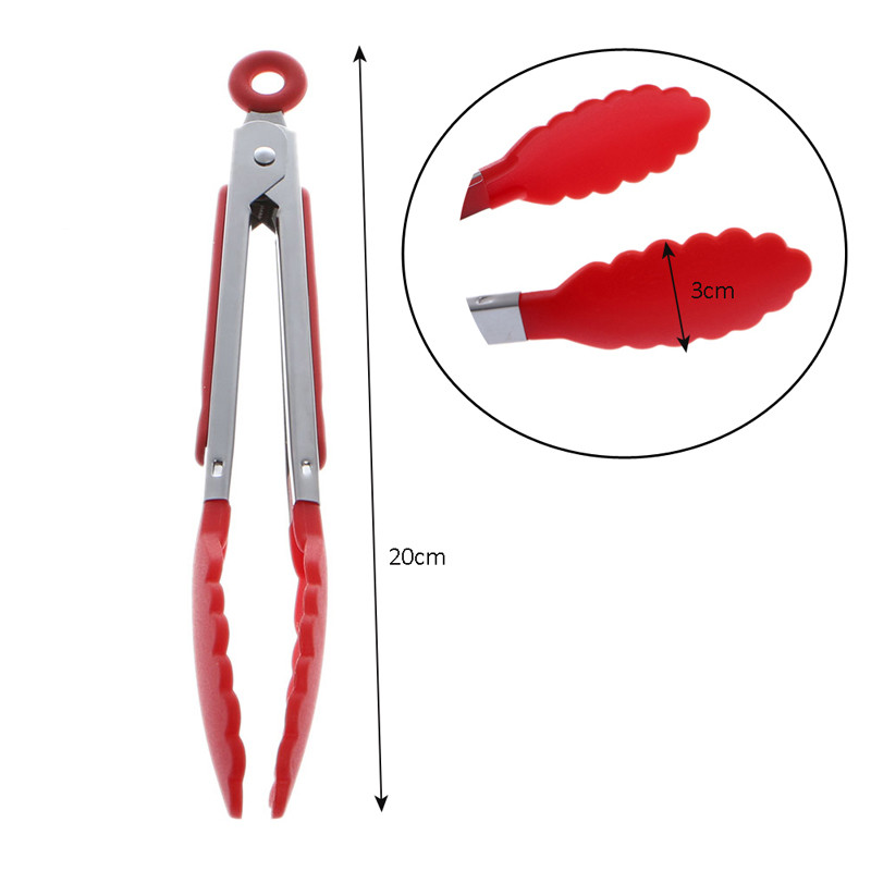 köögitarvikud Roostevabast terasest silikoontangid BBQ Clip Salat Leib Toidu valmistamine Serveerimistangid Köögitööriistad Kööginõud