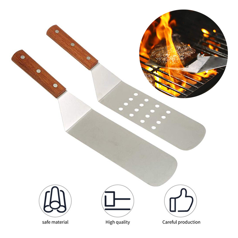 TEENRA nerūsējošā tērauda bārbekjū cepta steika lāpsta skrāpis Picas lāpstiņa olas lāpstiņa plastmasas rokturis22