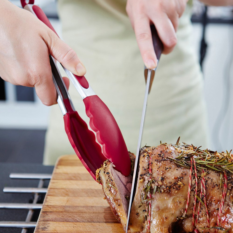 Suurus S/L Roostevabast terasest ja silikoonist toidutangid toiduvalmistamiseks Köögitangid Köögitööriistad BBQ Clip Salat