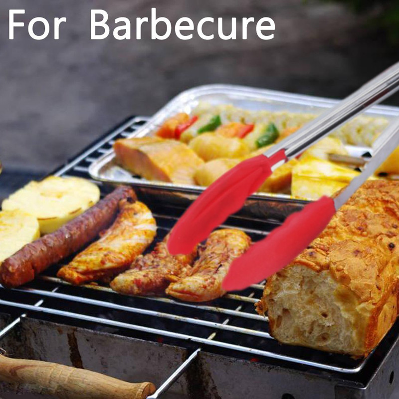 Suurus S/L Roostevabast terasest ja silikoonist toidutangid toiduvalmistamiseks Köögitangid Köögitööriistad BBQ Clip Salat