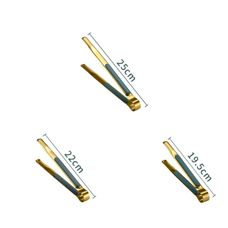 Zlatne hvataljke za hranu od nehrđajućeg čelika Neklizajuće hvataljke za posluživanje za roštilj Mesna salata Kruh Kuhinjski pribor Pribor za kuhanje