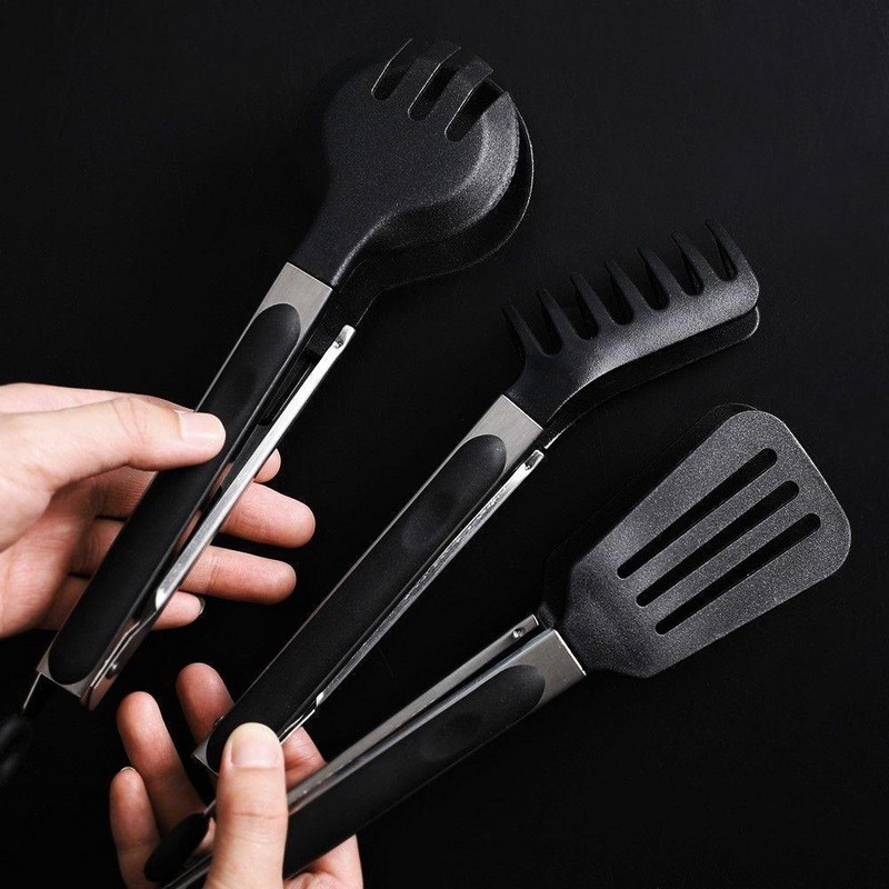 Silikoonist nailonist nuudlitangid pasta-spagettitangid toiduklambrid roostevabast terasest käepidemega toiduvalmistamisnõud köögitarvikud