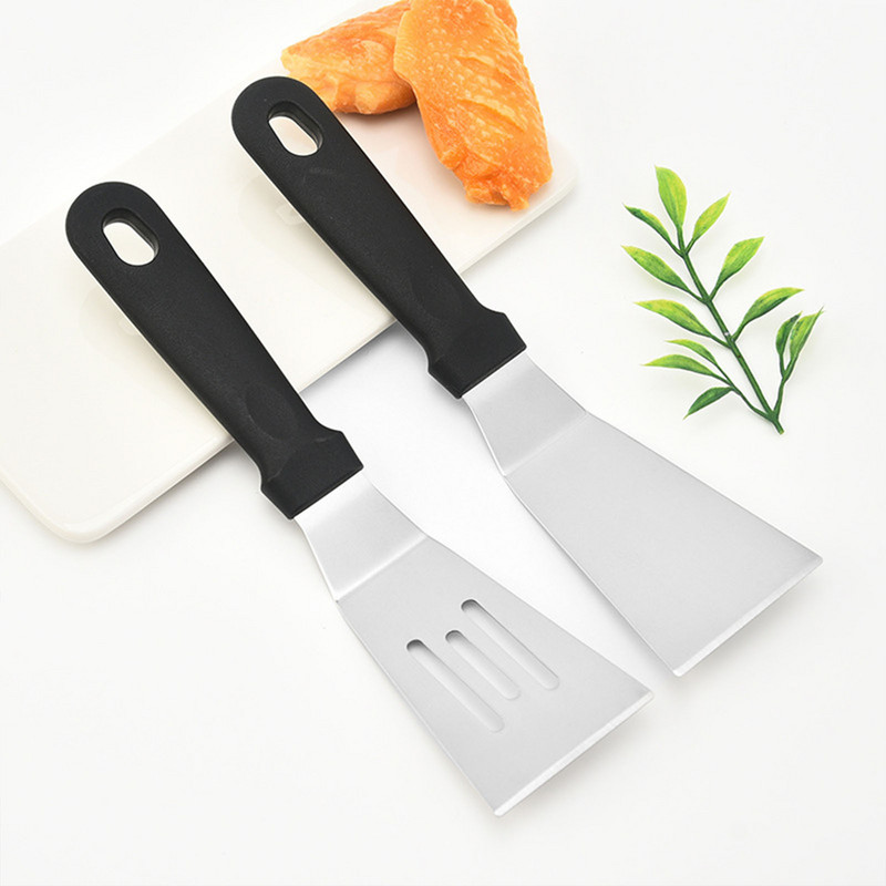 Rokturis no nerūsējošā tērauda steika cepta lāpsta Iztecoša lāpstiņa Picas mizu lāpstiņa virtuves āra grila rīks