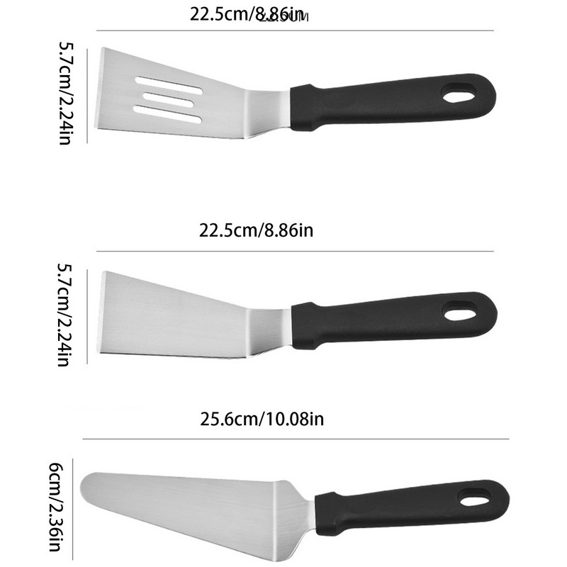 Rokturis no nerūsējošā tērauda steika cepta lāpsta Iztecoša lāpstiņa Picas mizu lāpstiņa virtuves āra grila rīks
