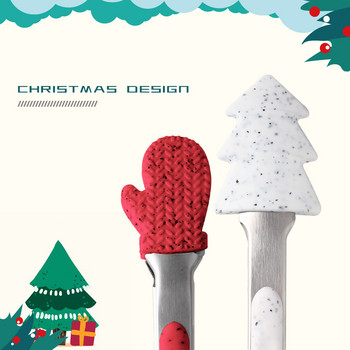 Χριστουγεννιάτικο στιλ λαβίδες κουζίνας σιλικόνης Ψήσιμο μαγειρικής Μπάρμπεκιου λαβίδες ψωμιού λαβίδες μπριζόλας Κλιπ μπάρμπεκιου Gadgets κουζίνας