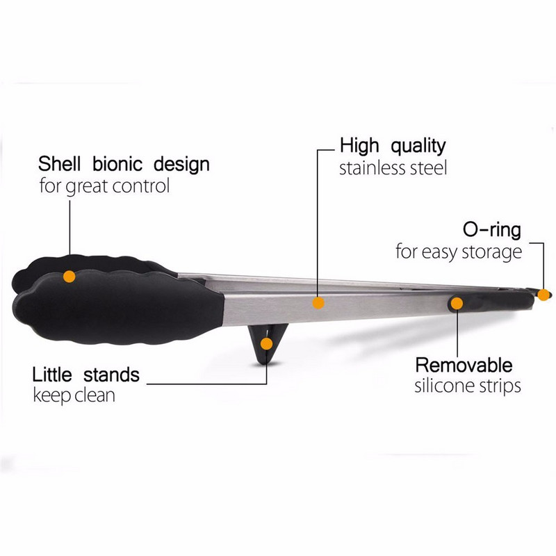 12-tollised köögi eriti pikad toidutangid BBQ grill-salatileiva serveerimine roostevabast terasest nakkumatu köögitang