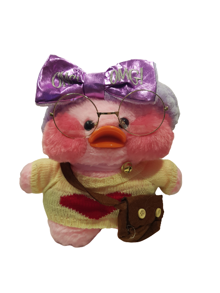 Играчка Lalafanfan, Пате, Плюшена,  Лилава лента