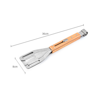 Πολυλειτουργικό SS BBQ Clip Σφιγκτήρας τροφίμων με λαβή ξύλου οξιάς Εργαλείο μπάρμπεκιου πολλαπλών χρήσεων