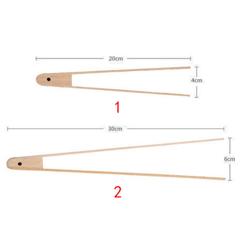 20cm*4cm / 30cm*6cm Drvene kopče za hranu Hvataljke za tost Toster Stezaljka za slaninu Hvataljka za šećer, ledeni čaj, salata Kuhinjski alat za rezanje