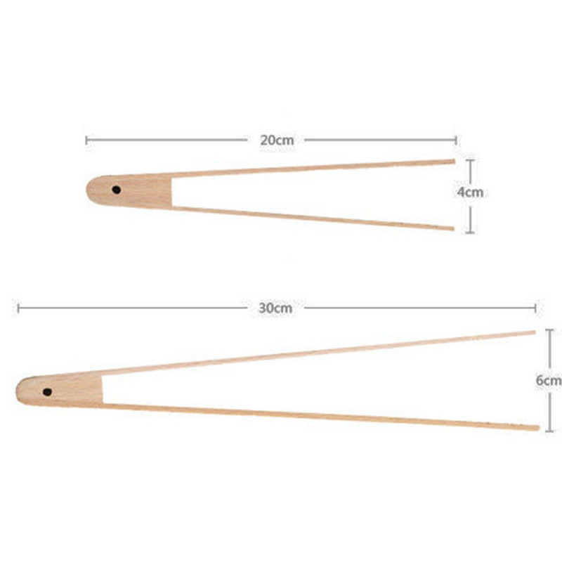 20cm*4cm / 30cm*6cm Drvene kopče za hranu Hvataljke za tost Toster Stezaljka za slaninu Hvataljka za šećer, ledeni čaj, salata Kuhinjski alat za rezanje