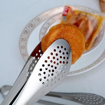 Кухненска щипка от неръждаема стомана Топлоустойчиви вдлъбнати щипки за барбекю Щипки за храна Кухненски инструменти Инструменти за барбекю Аксесоари