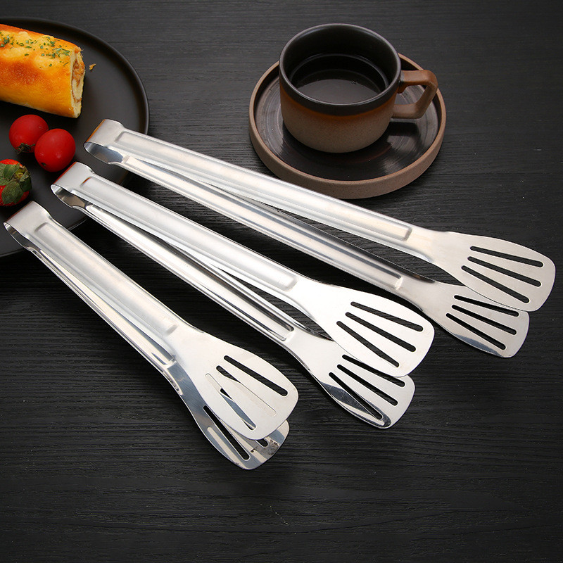 Ανοξείδωτη λαβίδα φαγητού Μαγειρικά σκεύη μπουφέ Εργαλείο μαγειρέματος κατά της θερμότητας Κλιπ ψωμιού Σφιγκτήρας ζαχαροπλαστικής μπάρμπεκιου λαβίδα κουζίνας ατσάλι