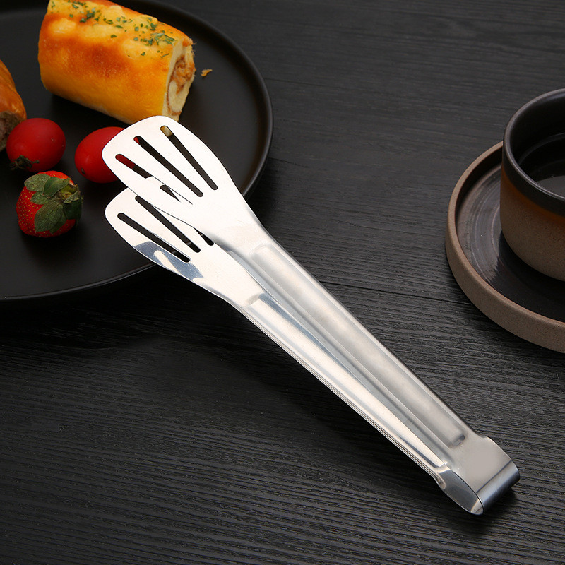 Ανοξείδωτη λαβίδα φαγητού Μαγειρικά σκεύη μπουφέ Εργαλείο μαγειρέματος κατά της θερμότητας Κλιπ ψωμιού Σφιγκτήρας ζαχαροπλαστικής μπάρμπεκιου λαβίδα κουζίνας ατσάλι