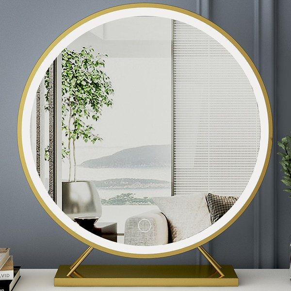 Кръгло козметично огледало със стойка