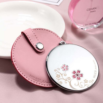 Kaasaskantav nahast korpusega kosmeetiline peegel