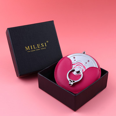 Kaasaskantav nahast korpusega kosmeetiline peegel