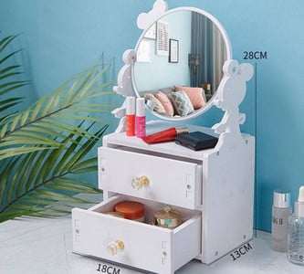 Lauaarvuti kosmeetikapeegel koos hoiukarbiga