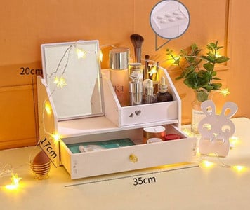 Lauaarvuti kosmeetikapeegel koos hoiukarbiga