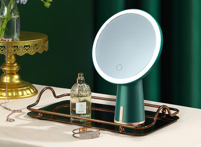 Ladies table mirror with LED light