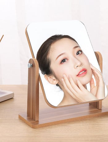 Дървено козметично огледало три размера