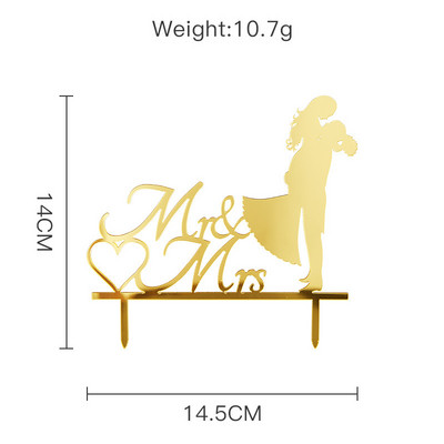 MR&MRS Ακρυλικό κέικ γάμου και αρραβώνων Topper Lover Love Valentine`s Day Baking Decoration You&me Anniversary Cake Party Favors