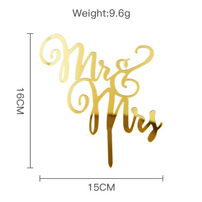 MR&MRS Ακρυλικό κέικ γάμου και αρραβώνων Topper Lover Love Valentine`s Day Baking Decoration You&me Anniversary Cake Party Favors