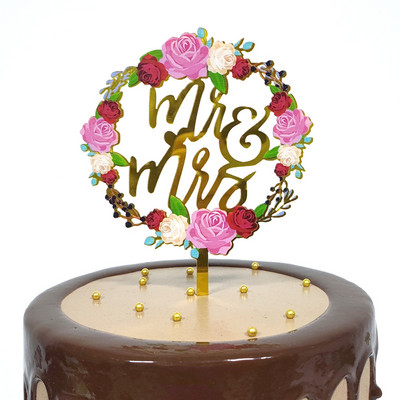 MR&MRS Ακρυλικό κέικ γάμου και αρραβώνων Topper Lover Love Valentine`s Day Baking Decoration You&me Anniversary Cake Party Favors
