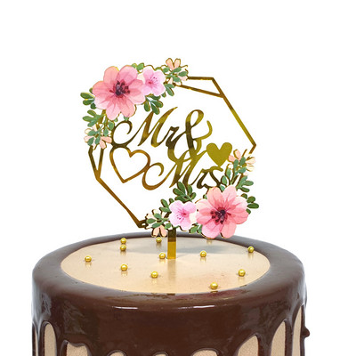 MR&MRS Ακρυλικό κέικ γάμου και αρραβώνων Topper Lover Love Valentine`s Day Baking Decoration You&me Anniversary Cake Party Favors