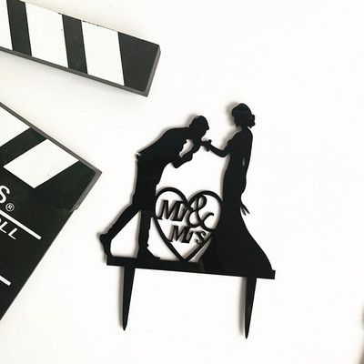 MR&MRS Ακρυλικό κέικ γάμου και αρραβώνων Topper Lover Love Valentine`s Day Baking Decoration You&me Anniversary Cake Party Favors
