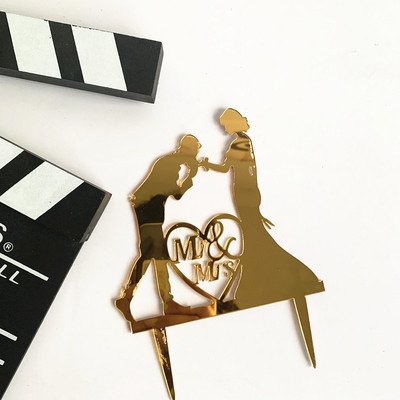 MR&MRS Ακρυλικό κέικ γάμου και αρραβώνων Topper Lover Love Valentine`s Day Baking Decoration You&me Anniversary Cake Party Favors