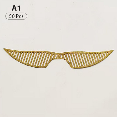 50 vnt. burtininko vakarėlio šokolado puošmena Šokolado tuščiavidurių sparnų puošmena Blizgučiai su gimtadieniu torto viršelis Valentino diena