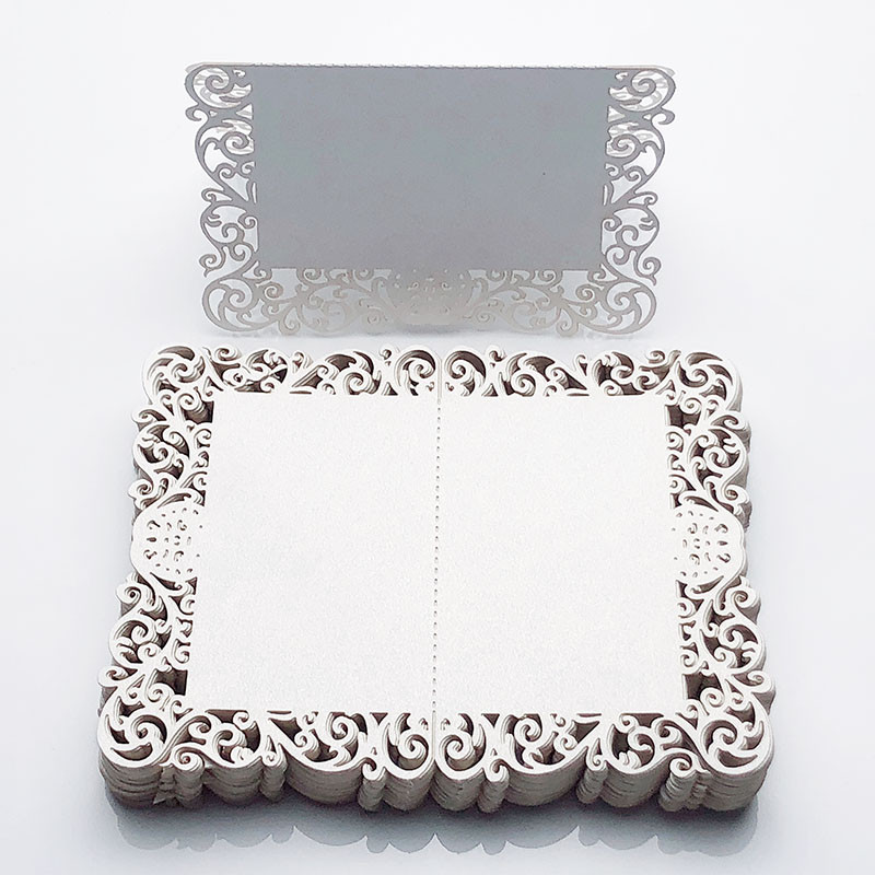 50vnt Perlamutriniai nėriniai Pavadinimas Vietos atvirukai Vestuvių dekoravimas Stalo dekoras Stalo pavadinimas Pranešimas Sveikinimo atvirukas renginiui Vakarėlio reikmenys