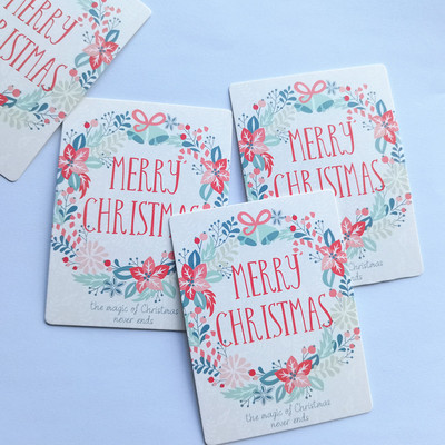 50vnt Girliandos Linksmų Kalėdų Ačiū už mažą dovanėlę Rašoma žinutė vestuvių kvietimo dekoravimo sveikinimo atvirutė 6x8cm