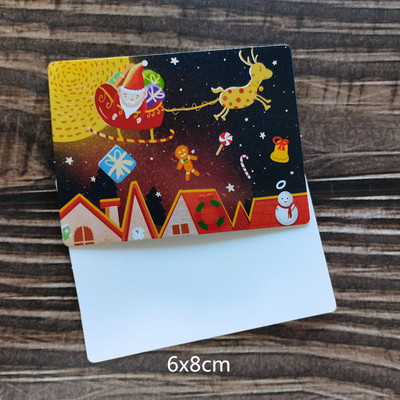 50vnt Girliandos Linksmų Kalėdų Ačiū už mažą dovanėlę Rašoma žinutė vestuvių kvietimo dekoravimo sveikinimo atvirutė 6x8cm