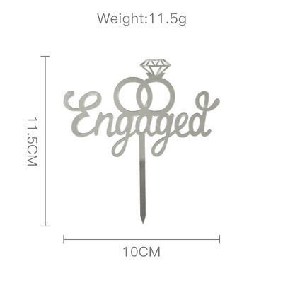 Akrüülist koogipea Romantiline pakkumine Teemantsõrmusega pruut saab pulmapeo koogi kaunistuseks Pulmaküpsetuspeo soodustused