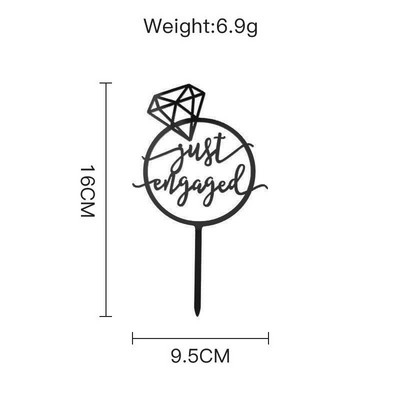 Akrüülist koogipea Romantiline pakkumine Teemantsõrmusega pruut saab pulmapeo koogi kaunistuseks Pulmaküpsetuspeo soodustused