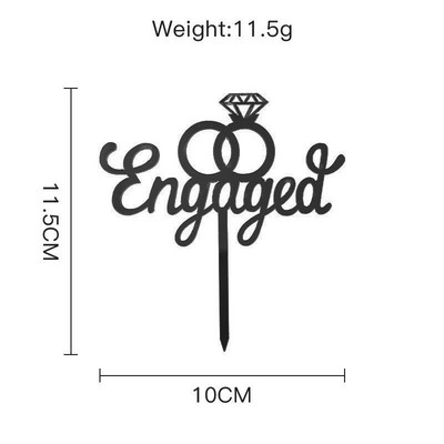 Akrüülist koogipea Romantiline pakkumine Teemantsõrmusega pruut saab pulmapeo koogi kaunistuseks Pulmaküpsetuspeo soodustused