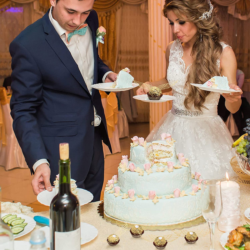 50 tk kullast pärlipaberist võluri peošokolaadikaunistus Õõnestiivad Šokolaadipeotarbed Peokaunistused