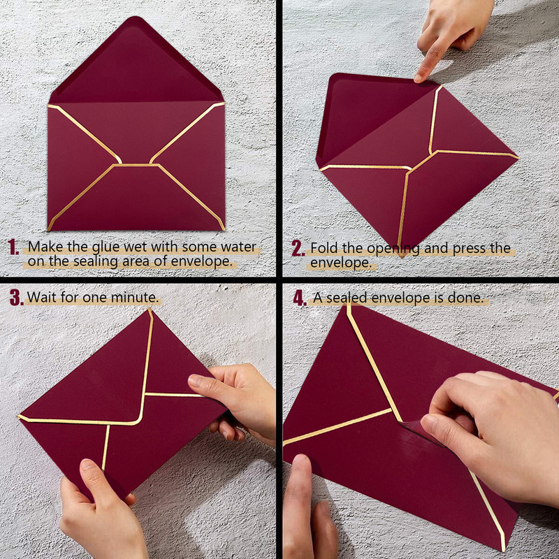 50 tk/pakk 18,5 cm x 13,5 cm Phnom Penhi ümbrikud Pulmakutse ümbrikukott