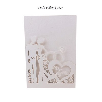 1 vnt. tuščiaviduriai, lazeriu iškirpti, vestuviniai kvietimai nuotakos ir jaunikio žiedai Valentino dienos palankumo vestuvėms dekoravimo vakarėlio reikmenys