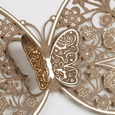 1 tk Butterfly Laser Cut Pulma Kutsekaart Õnnitluskaart Kohandatud peosoov kihlumise aastapäeva pulmadekoratsioon