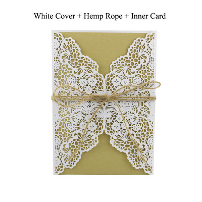 1 vnt. West Cowboy elegantiškos lazeriu pjaustytos vestuvių kvietimų atvirutės su rinkiniais Tuščios žalios spalvos atvirutės Vestuvių dekoravimo vakarėlio reikmenys