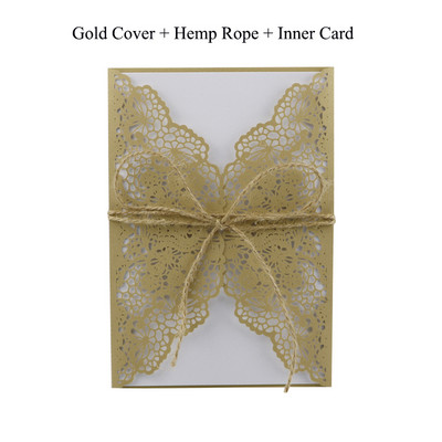 1 vnt. West Cowboy elegantiškos lazeriu pjaustytos vestuvių kvietimų atvirutės su rinkiniais Tuščios žalios spalvos atvirutės Vestuvių dekoravimo vakarėlio reikmenys