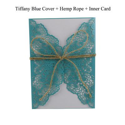 1 vnt. West Cowboy elegantiškos lazeriu pjaustytos vestuvių kvietimų atvirutės su rinkiniais Tuščios žalios spalvos atvirutės Vestuvių dekoravimo vakarėlio reikmenys