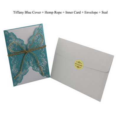 1 vnt. West Cowboy elegantiškos lazeriu pjaustytos vestuvių kvietimų atvirutės su rinkiniais Tuščios žalios spalvos atvirutės Vestuvių dekoravimo vakarėlio reikmenys