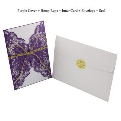 1 vnt. West Cowboy elegantiškos lazeriu pjaustytos vestuvių kvietimų atvirutės su rinkiniais Tuščios žalios spalvos atvirutės Vestuvių dekoravimo vakarėlio reikmenys